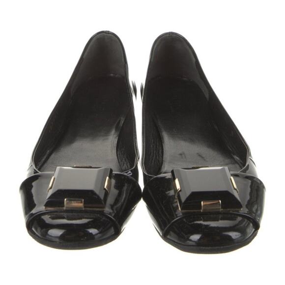 AUTH GUCCI Black Patent Leather Stud Embellished Ballet Flats IT 36 US 6 EUC - Picture 6 of 6